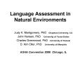 Language Assessment in Natural Environments PowerPoint PPT Presentation