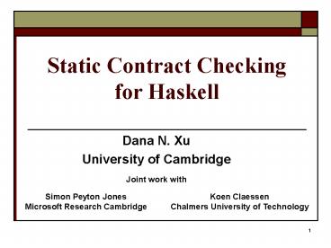 Static Contract Checking for Haskell