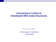 Concurrency Control in Distributed MRA Index Structures