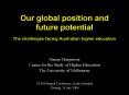 Our global position and future potential The challenges facing Australian higher education PowerPoint PPT Presentation