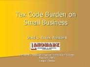 Tax Code Burden on Small Business