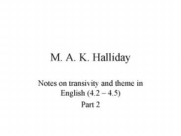 M. A. K. Halliday