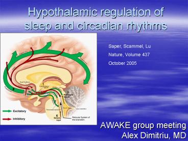 Hypothalamic regulation of sleep and circadian rhythms