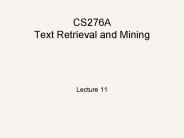 CS276A Text Retrieval and Mining