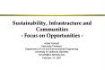 Sustainability, Infrastructure and Communities Focus on Opportunities PowerPoint PPT Presentation