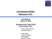 Investment Brief Vehizero S.A.