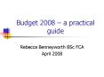 Budget 2008 a practical guide PowerPoint PPT Presentation