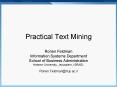 Practical Text Mining PowerPoint PPT Presentation