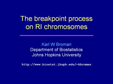 The breakpoint process on RI chromosomes