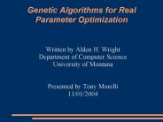 Genetic Algorithms for Real Parameter Optimization