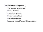 Data hierarchy (Figure 6.1)