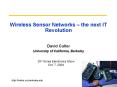 Wireless Sensor Networks  PowerPoint PPT Presentation