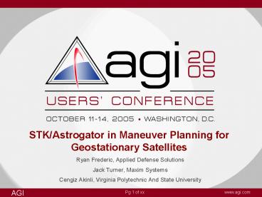 STKAstrogator in Maneuver Planning for Geostationary Satellites