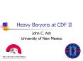 Heavy Baryons at CDF II PowerPoint PPT Presentation