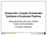 Streamroller: Compiler Orchestrated Synthesis of Accelerator Pipelines