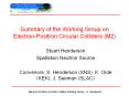 Summary of the Working Group on ElectronPositron Circular Colliders M2 PowerPoint PPT Presentation