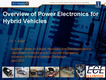 Overview of Power Electronics for Hybrid Vehicles