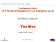 Implementation of Technical Regulations on Company Level PowerPoint PPT Presentation