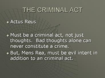 THE CRIMINAL ACT