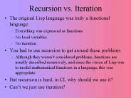 Recursion vs' Iteration