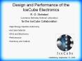 Design and Performance of the IceCube Electronics PowerPoint PPT Presentation