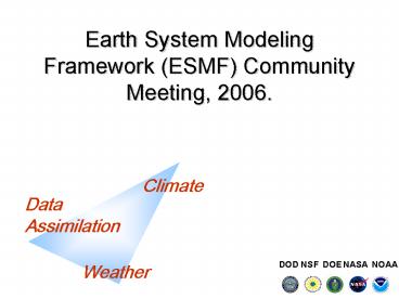 Earth System Modeling Framework ESMF Community Meeting, 2006'