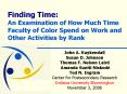 Finding Time: An Examination of How Much Time Faculty of Color Spend on Work and Other Activities by Rank PowerPoint PPT Presentation