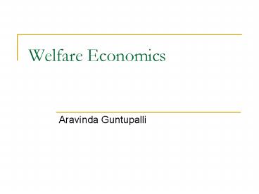 Welfare Economics