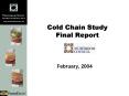 Cold Chain Study Final Report PowerPoint PPT Presentation