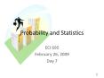 Probability and Statistics PowerPoint PPT Presentation