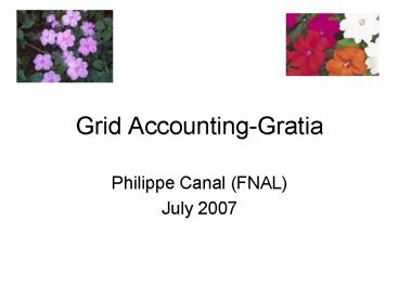 Grid Accounting-Gratia