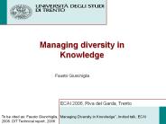 Managing diversity in Knowledge