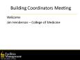 Building Coordinators Meeting PowerPoint PPT Presentation