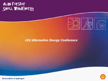 Alan Forster Shell WindEnergy