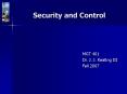 Security and Control PowerPoint PPT Presentation