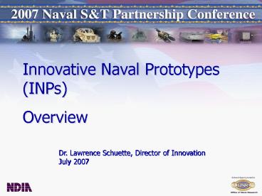 Dr' Lawrence Schuette, Director of Innovation