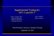 Supplemental Testing for HIV-1 and HCV