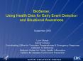 BioSense: Using Health Data for Early Event Detection and Situational Awareness PowerPoint PPT Presentation