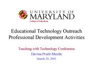 Educational Technology Outreach Professional Development Activities