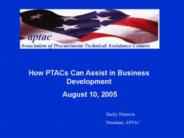 How PTACs Can Assist in Business Development