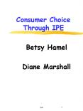 Consumer Choice Through IPE PowerPoint PPT Presentation