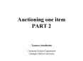 Auctioning one item PART 2 PowerPoint PPT Presentation