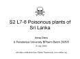 S2 L78 Poisonous plants of Sri Lanka PowerPoint PPT Presentation