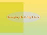 Managing Mailing Lists
