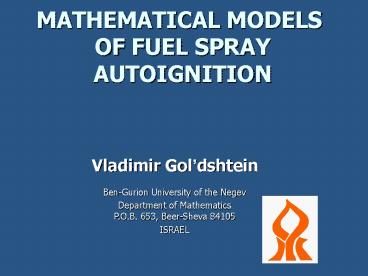MATHEMATICAL MODELS OF FUEL SPRAY AUTOIGNITION