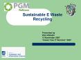 Sustainable E Waste Recycling PowerPoint PPT Presentation