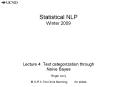 Statistical NLP Winter 2009 PowerPoint PPT Presentation