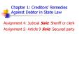 Chapter 1: Creditors Remedies Against Debtor in State Law PowerPoint PPT Presentation