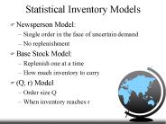 Statistical Inventory Models