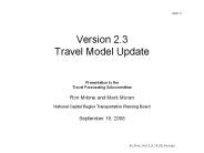 Version 2.3 Travel Model Update